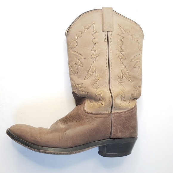 Cowboy Boots Other - Cowboy Boots Western 2 Tone Brown Leather S34